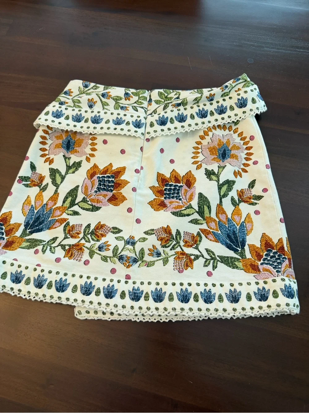 Farm Rio Folk Floral-print Cotton Mini Skirt